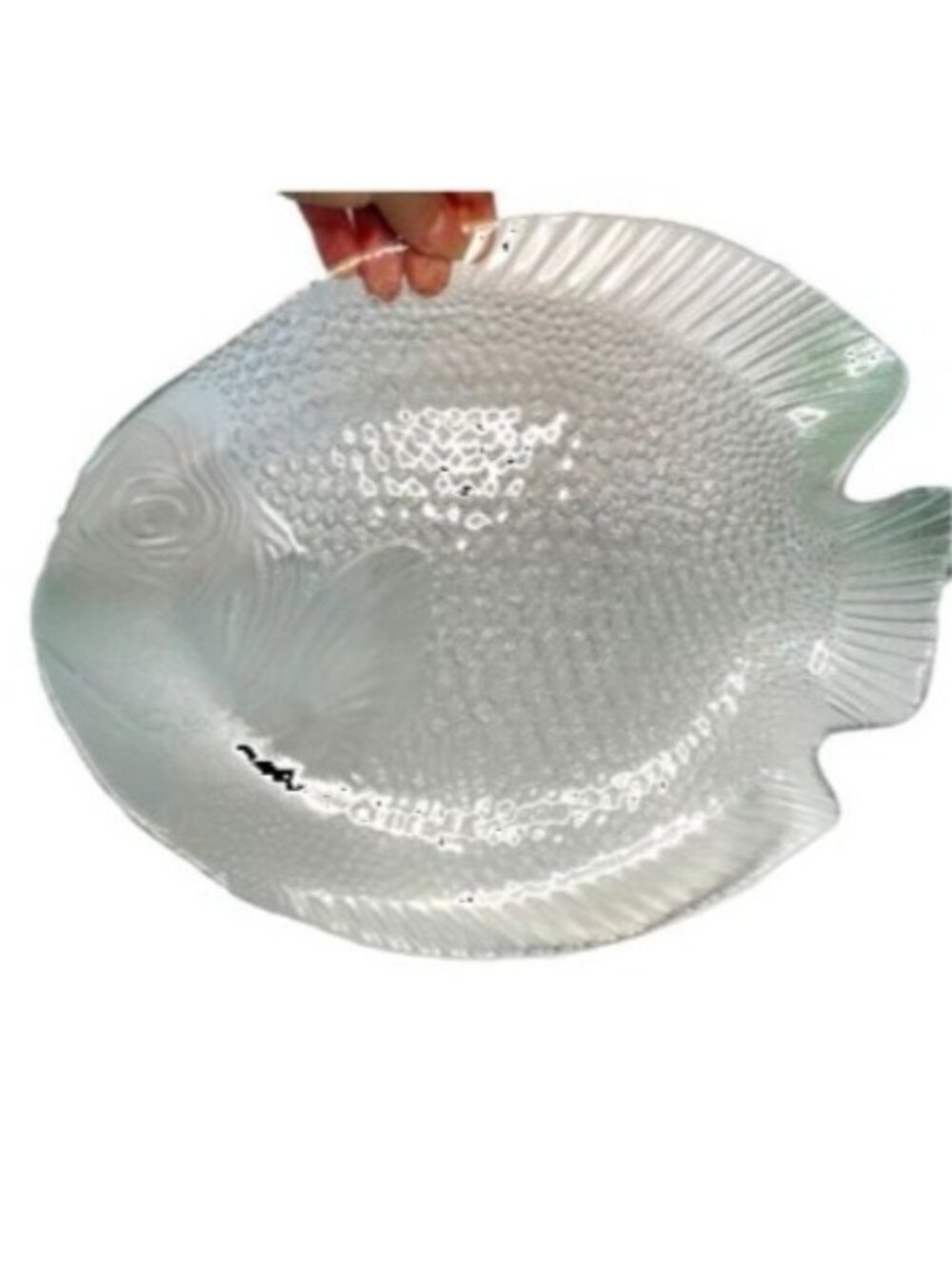 Vintage Arcoroc Fish Platter Clear Glass Coastal Nautical Serving Tray 15"